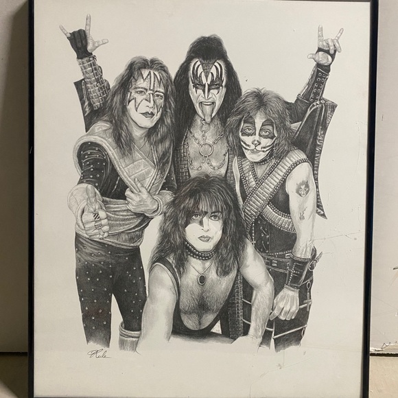 KISS band drawing | Print and Frame - Picture 1 of 5